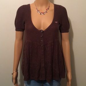 Hollister Boho-chic Split Front Top